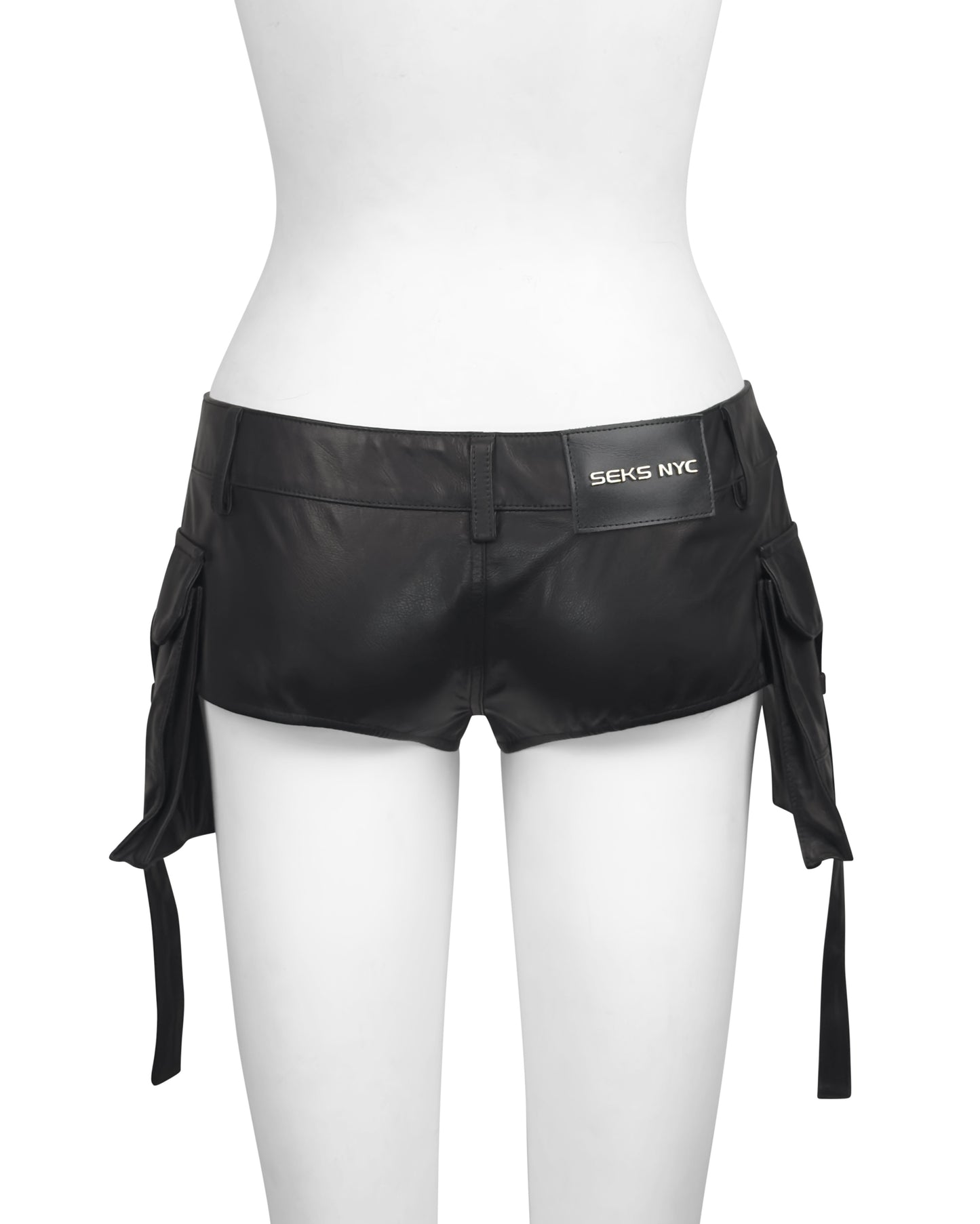 Leather Cargo Pocket Mini Short