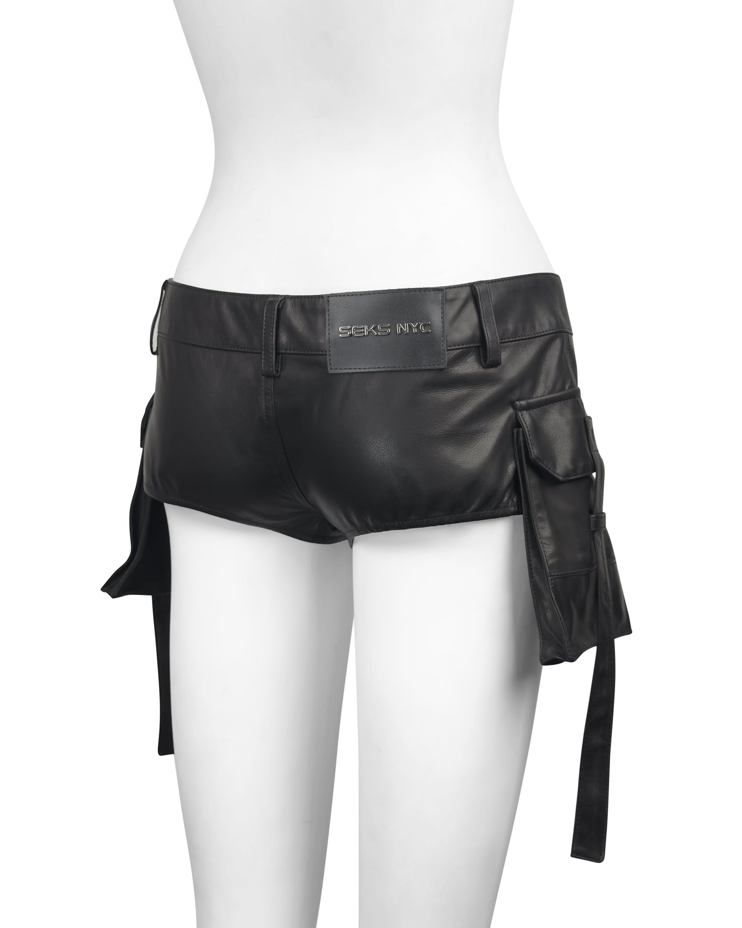 Leather Cargo Pocket Mini Short