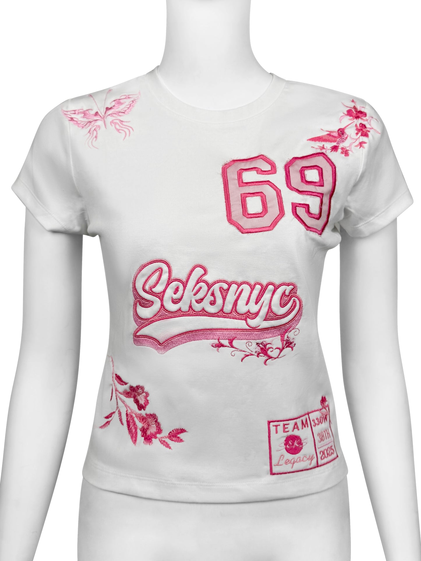 1-of-1 Summer 25 Embroidered BB Tee, White