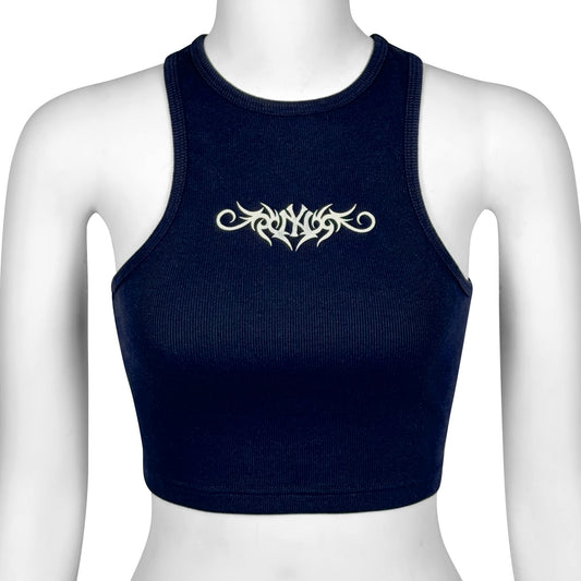 SEKS NY CROP TANK TOP TRIBAL YANKEES EYELET 