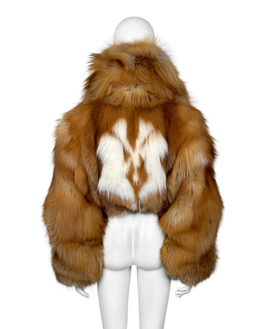 The SEKS NY Cropped Fox Jacket Brown