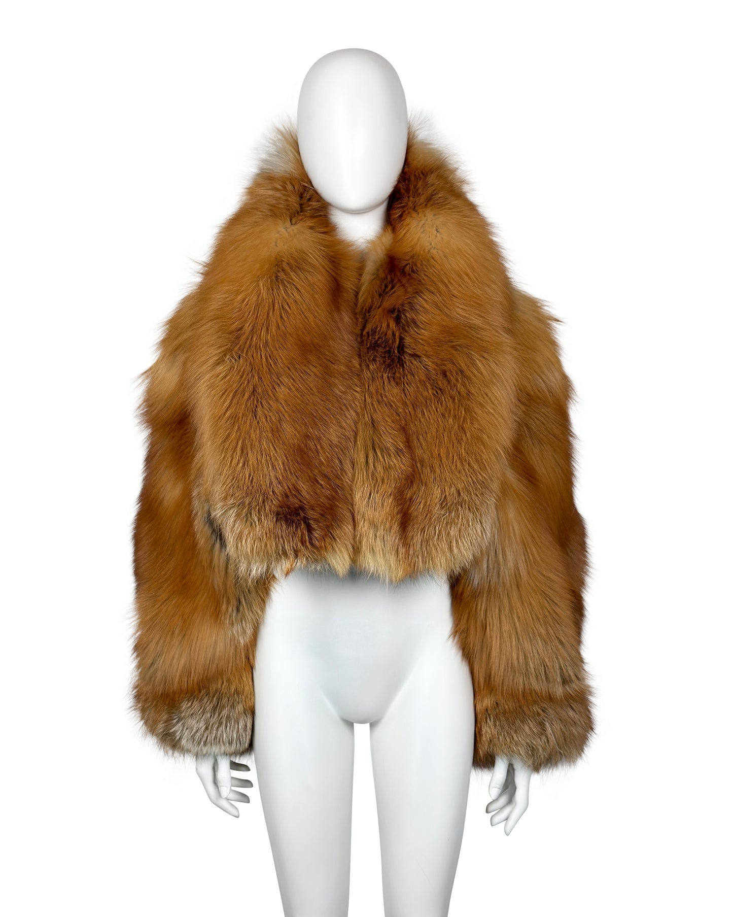 The SEKS NY Cropped Fox Jacket Brown