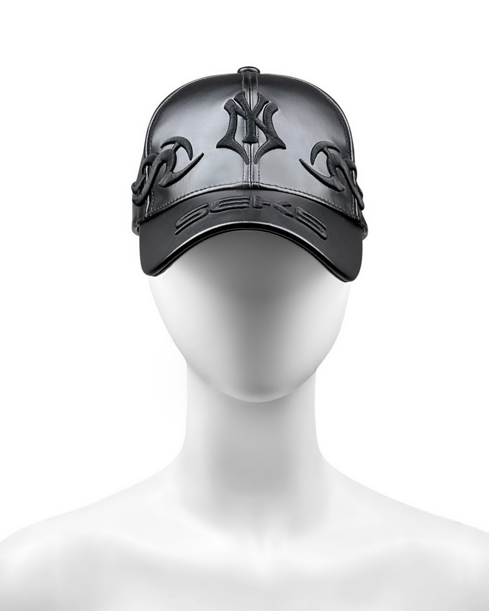 SEKS EMBROIDERED LEATHER NY HAT
