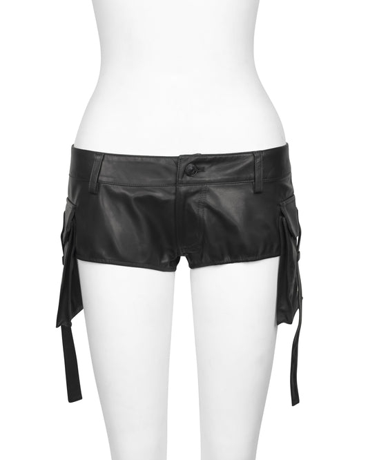 Leather Cargo Pocket Mini Short