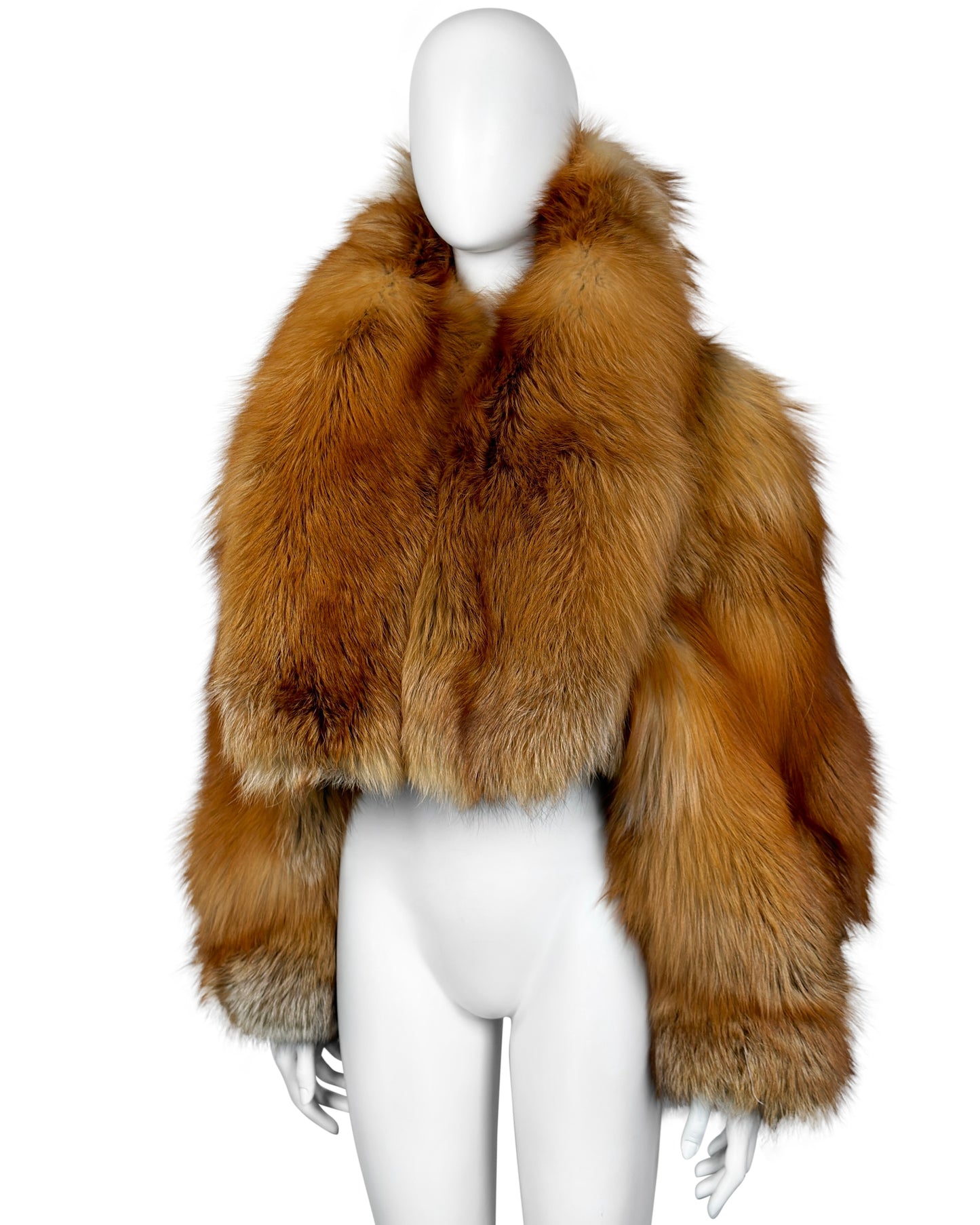 The SEKS NY Cropped Fox Jacket Brown